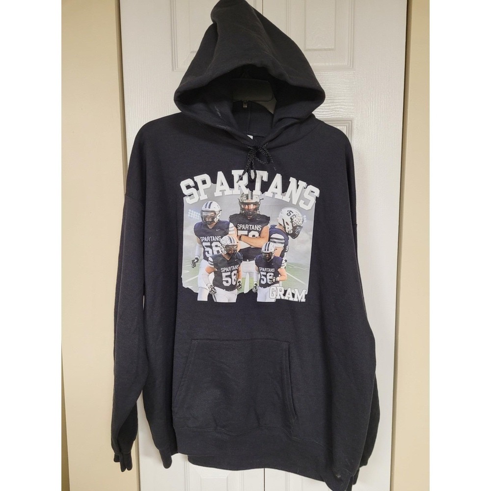 Michigan State Spartans Football Hoodie Hanes Black Sweatshirt Spirit Size XL